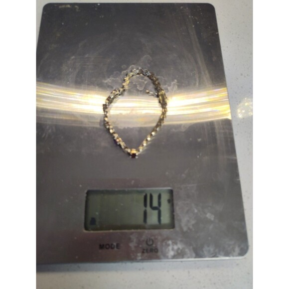 925 Sterling Silver Genuine Multi Gemstone XO link and clasp Bracelet 7 7/8" - Picture 7 of 7